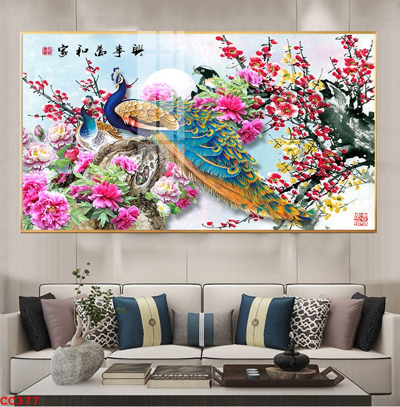 mau-tranh-trang-guong-chim-cong-377