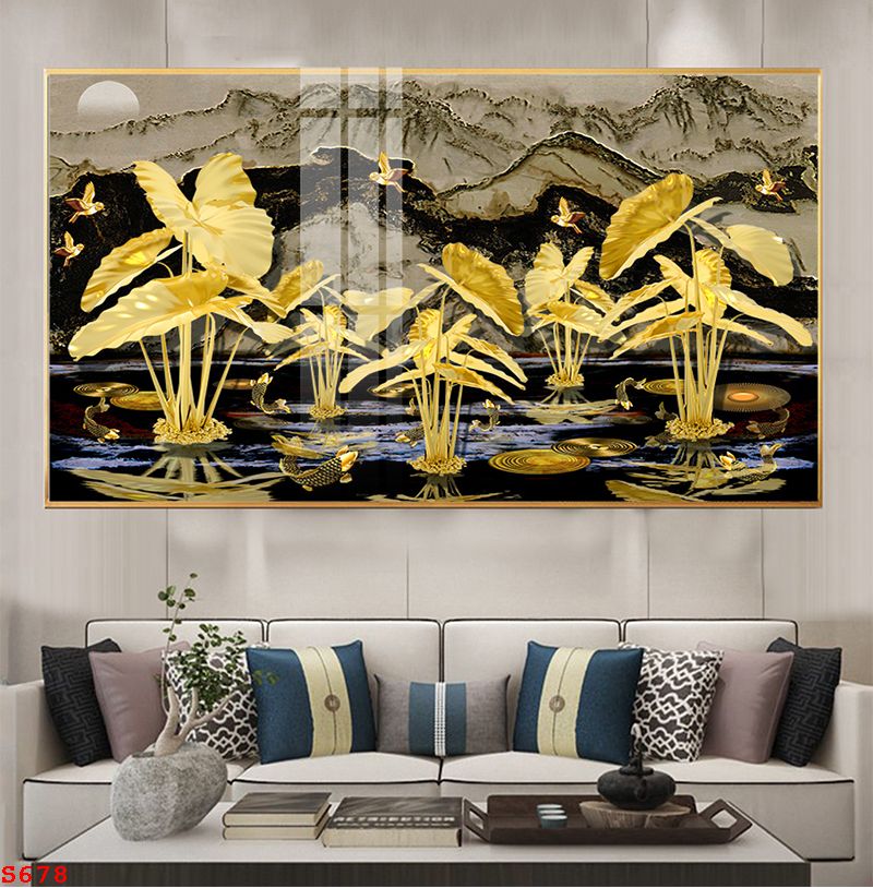 tranh-trang-guong-phong-thuy-ca-chep-hoa-sen-s678