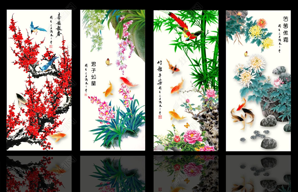 mau-tranh-canvas-tu-quy-bon-mua-43