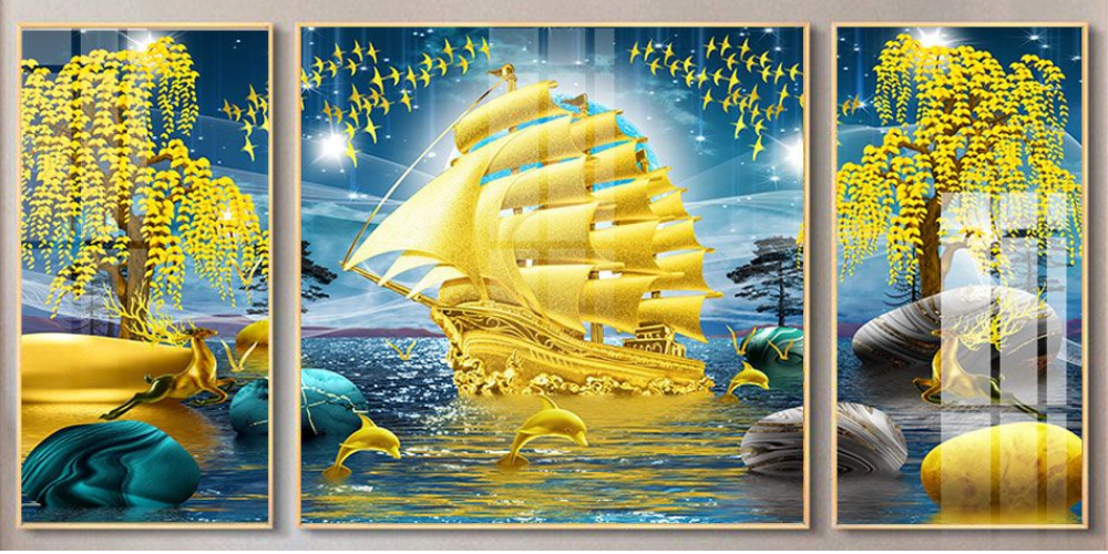 mau-tranh-trang-guong-thuan-buom-xuoi-gio-dep-treo-phong-khach-40384