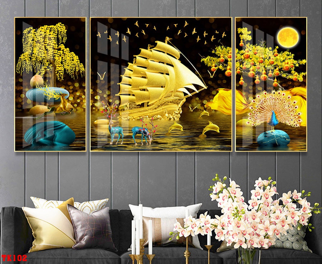 mau-tranh-trang-guong-thuan-buom-xuoi-gio-trang-tri-phong-khach